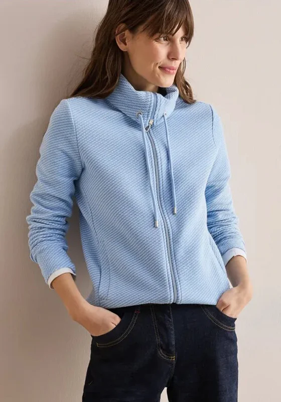 Cecil Ribbed Ottoman Jacket, Light Blue