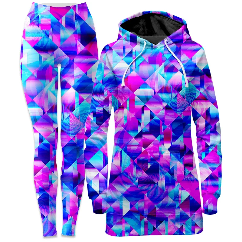 Blossom Trippy Hoodie Dress and Leggings Combo