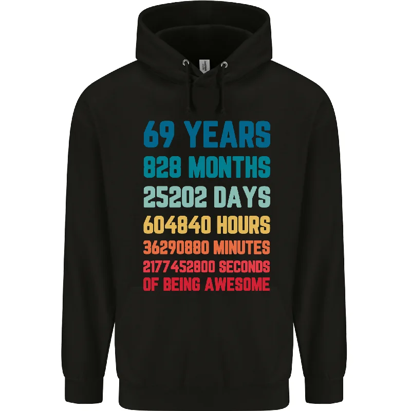 69th Birthday 69 Year Old Mens 80% Cotton Hoodie