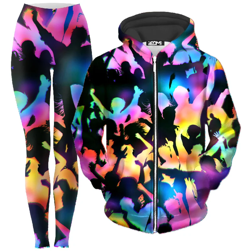 Good Vibes Zip-Up Hoodie and Leggings Combo