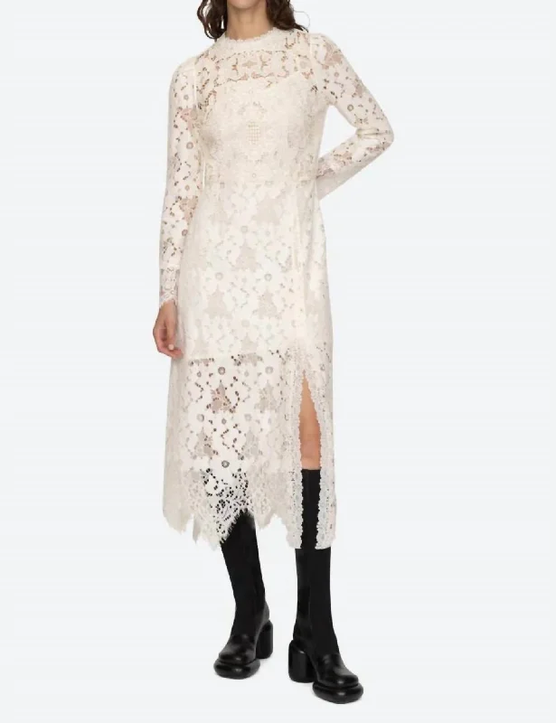 Dalia Lace Dress In Ivory