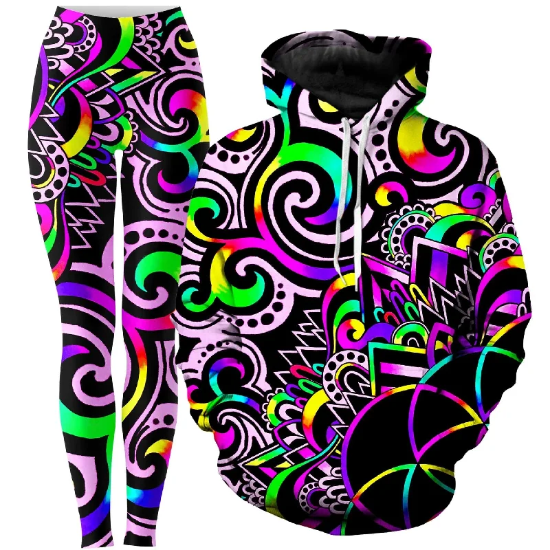 White Doodle Magic 2.0 Hoodie and Leggings Combo