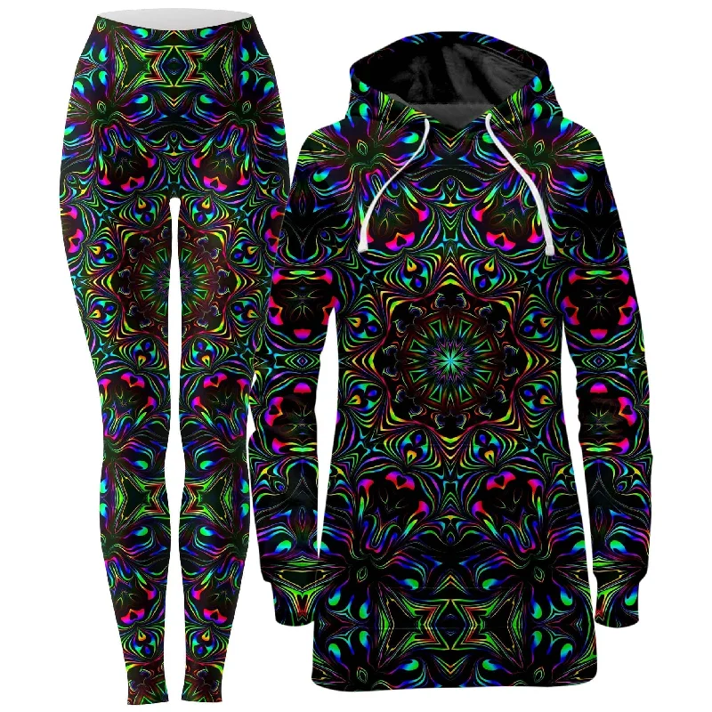 Kaleidoscope Eyes Hoodie Dress and Leggings Combo