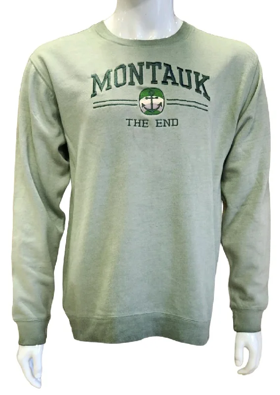 Adult Montauk The End Anchor Embroidered Pullover Crewneck