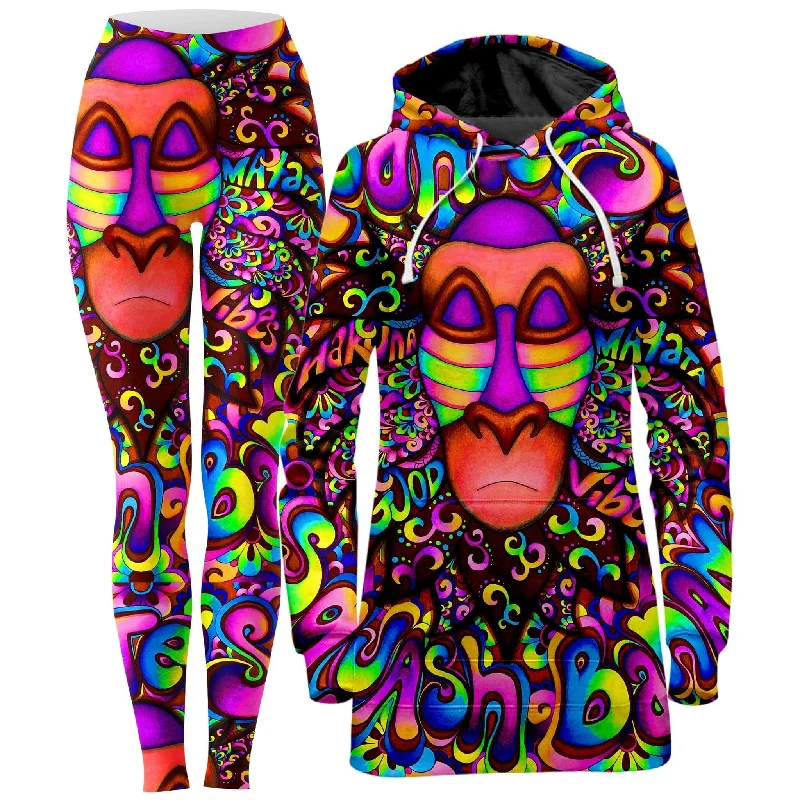 Rafiki Vibes Hoodie Dress and Leggings Combo