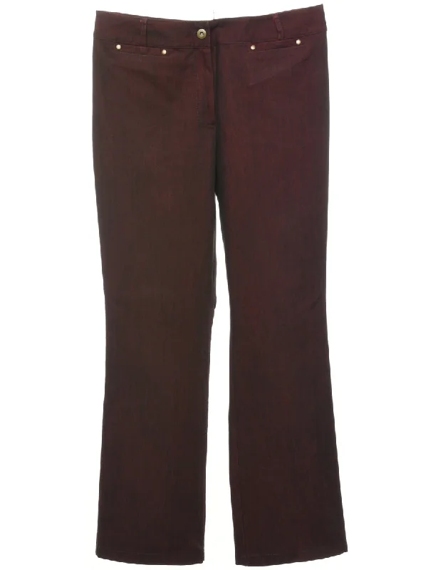 Burgundy 1990s Slim-Fit Jeans - W32 L30