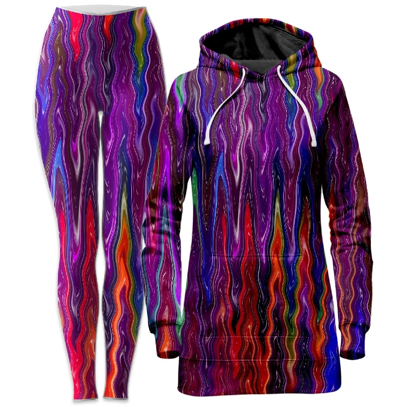 Trippy Vibes Hoodie Dress and Leggings Combo