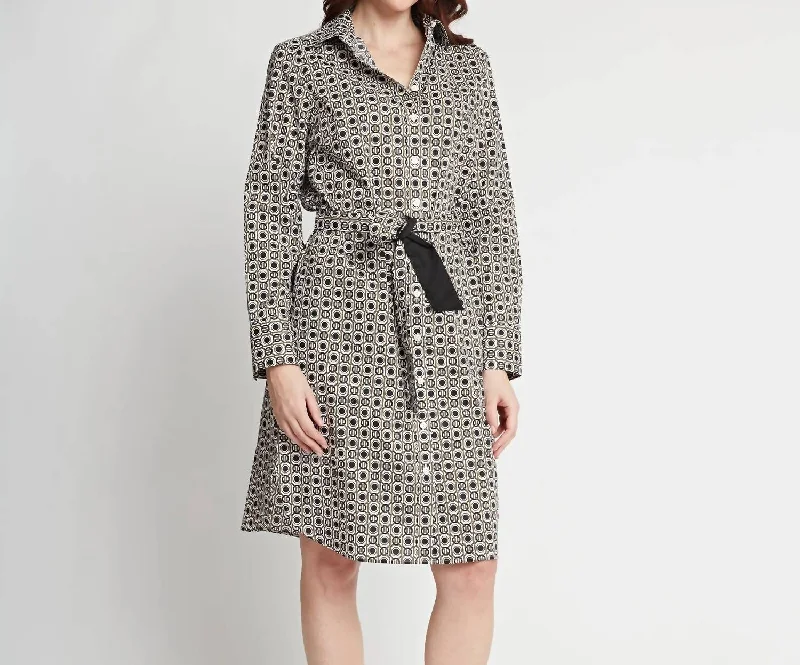 Kathleen Long Sleeve Dress In Multi