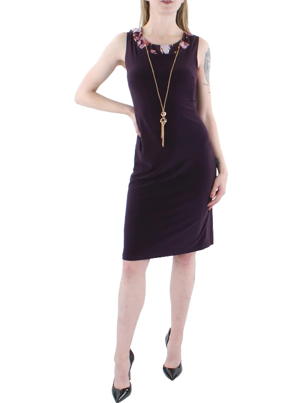 Womens Knit Sleeveless Shift Dress