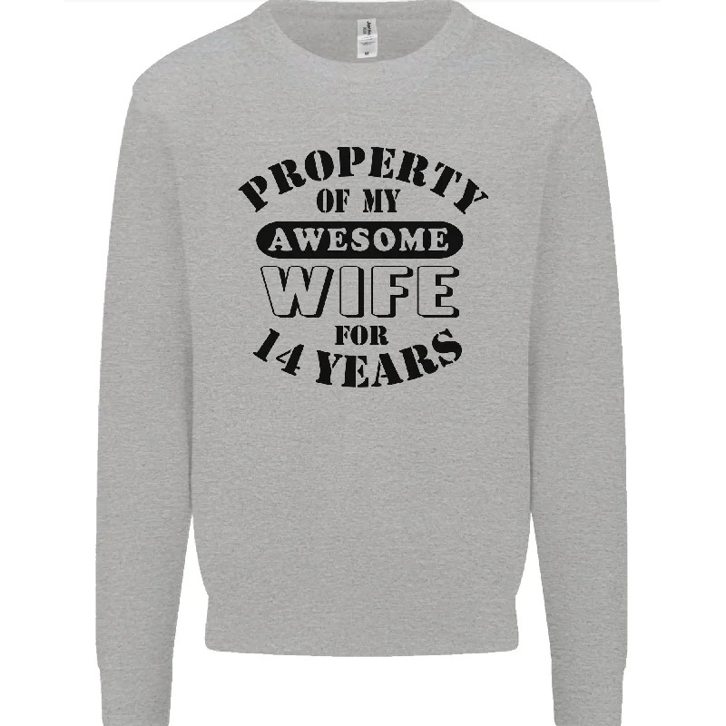 14th Wedding Anniversary 14 Year Funny Wife Mens Sweatshirt Jumper