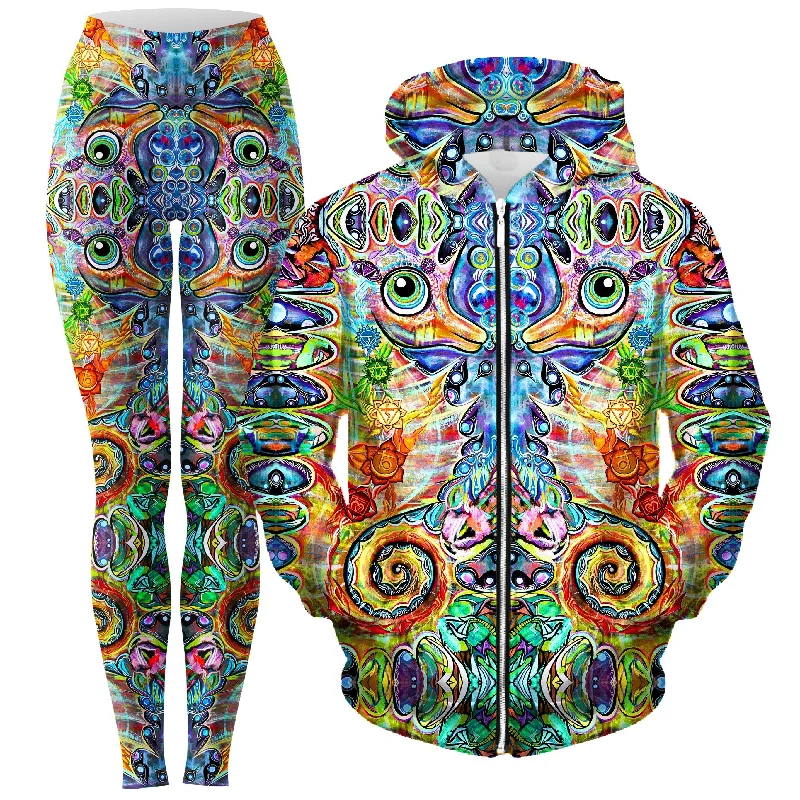 Chakra Seahorse Zip-Up Hoodie and Leggings Combo