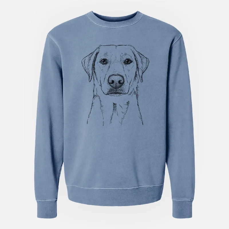 Bare Zoe the Yellow Lab - Unisex Pigment Dyed Crew Sweatshirt