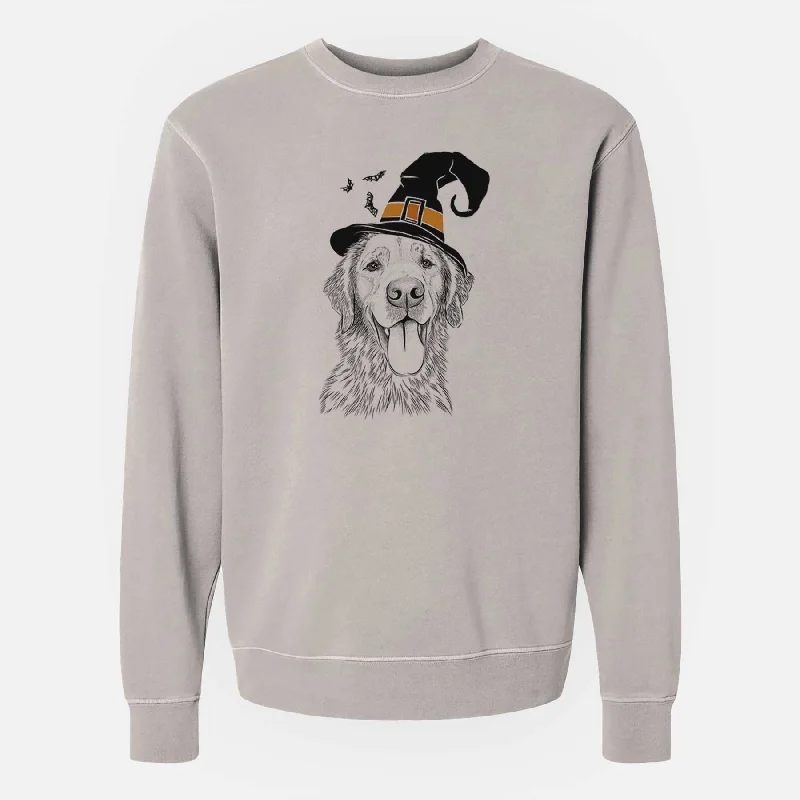 Witch Oliver Tredup the Golden Retriever - Unisex Pigment Dyed Crew Sweatshirt