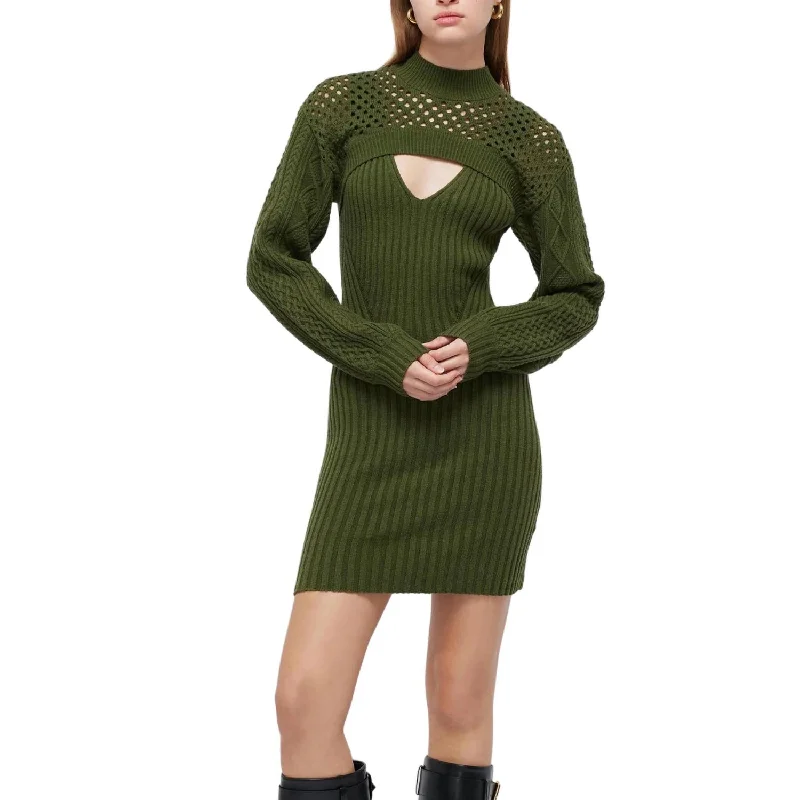 Danielle Mini Dress In Moss