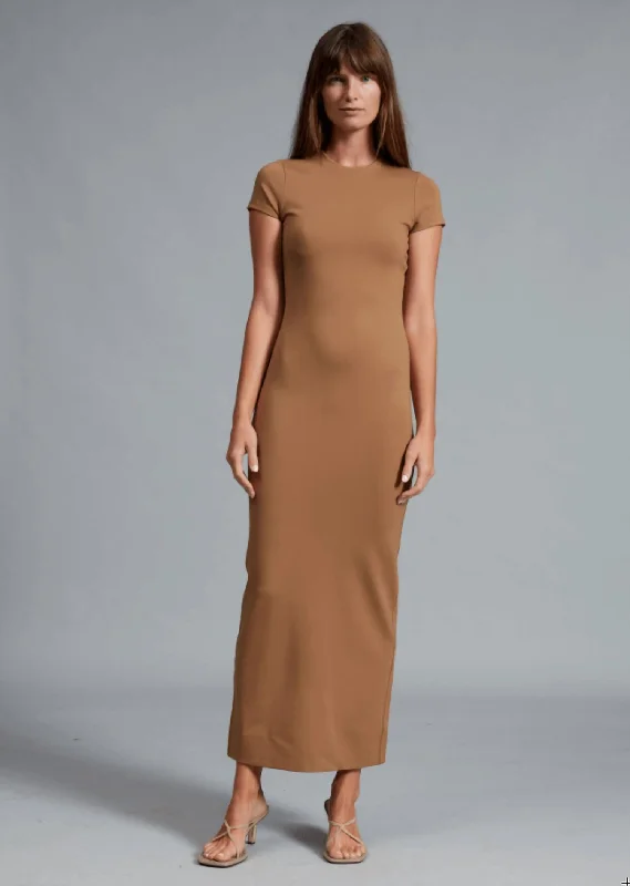 Irina Ponte Maxi Dress In Khaki