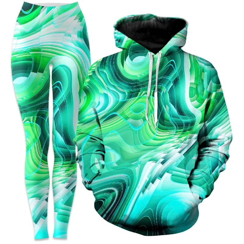 Green Schism Hoodie and Leggings Combo