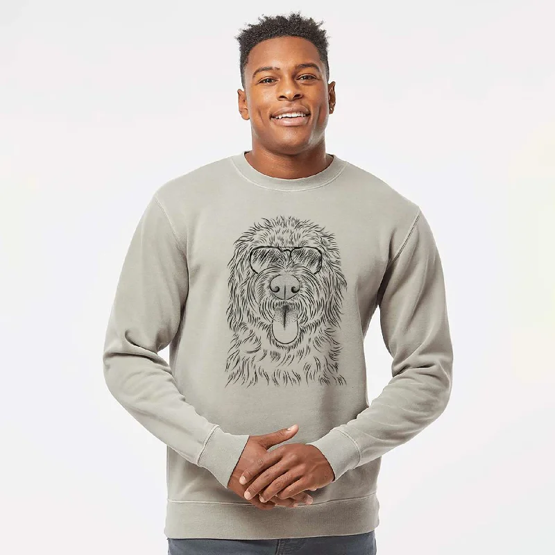 Aviator Bennett the Doodle - Unisex Pigment Dyed Crew Sweatshirt