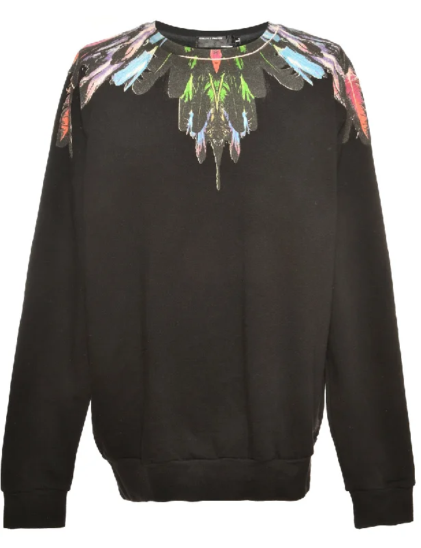 Black Printed Sweatshirt - L