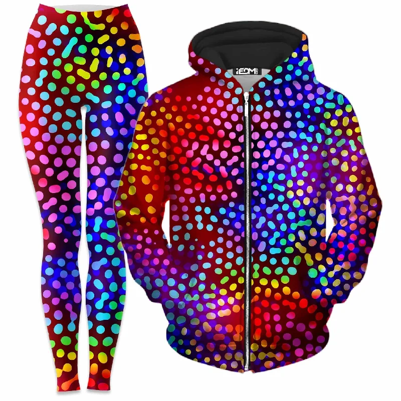 Solar Dots Zip-Up Hoodie and Leggings Combo