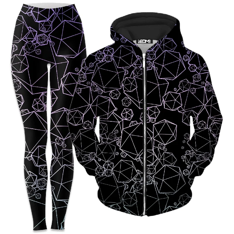 Icosahedron Madness Cold Zip-Up Hoodie and Leggings Combo