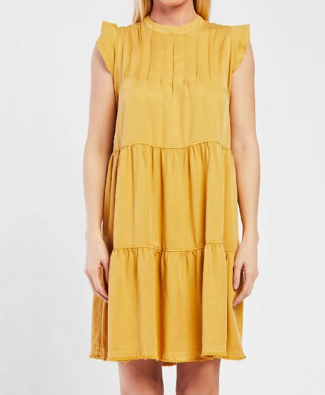 Shelly Dress In Honey Mustard