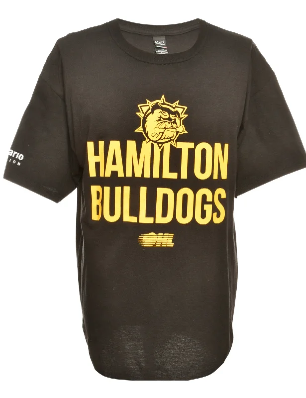 Hamilton Bulldogs Ice Hockey Black Sports T-shirt - L