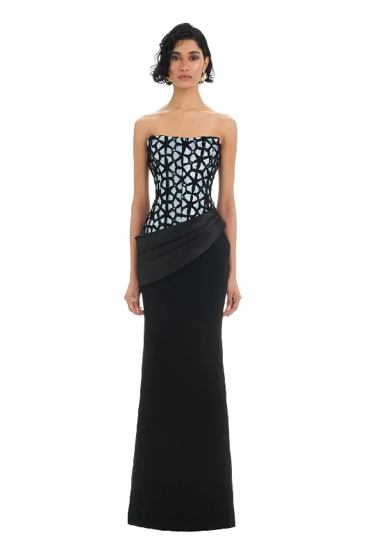 Sidonia Gown - Black/Blue