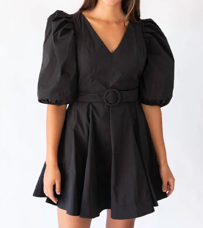 Alexis Poplin Dress In Black