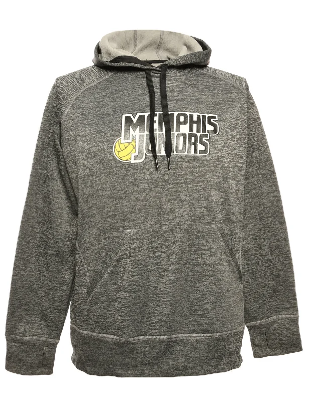 Grey Adidas Printed Hoodie - L