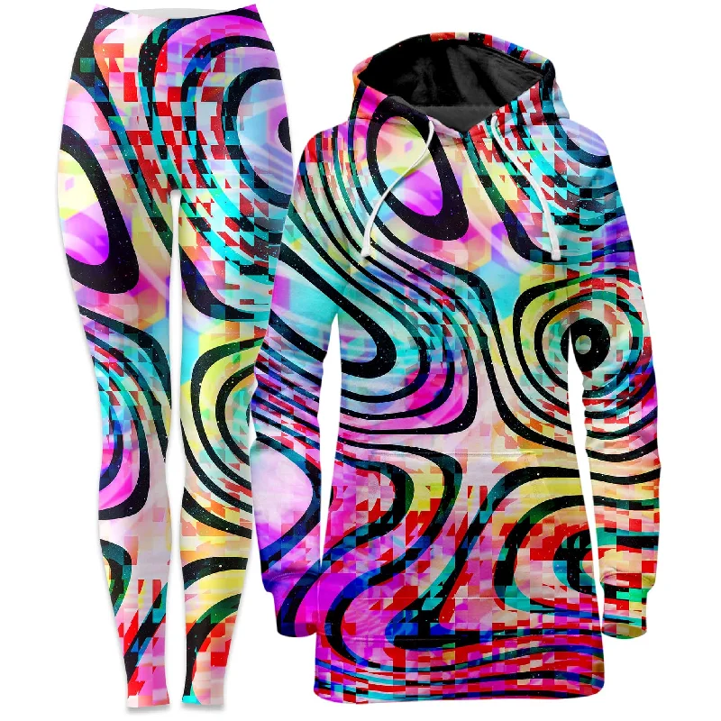 Psytrance Hoodie Dress and Leggings Combo