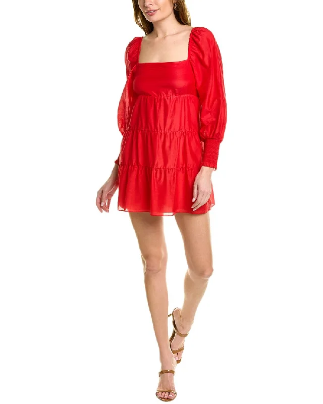 alice + olivia Rowen Silk-Blend Mini Dress