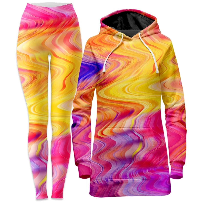 Psychedelic Aftershock Hoodie Dress and Leggings Combo