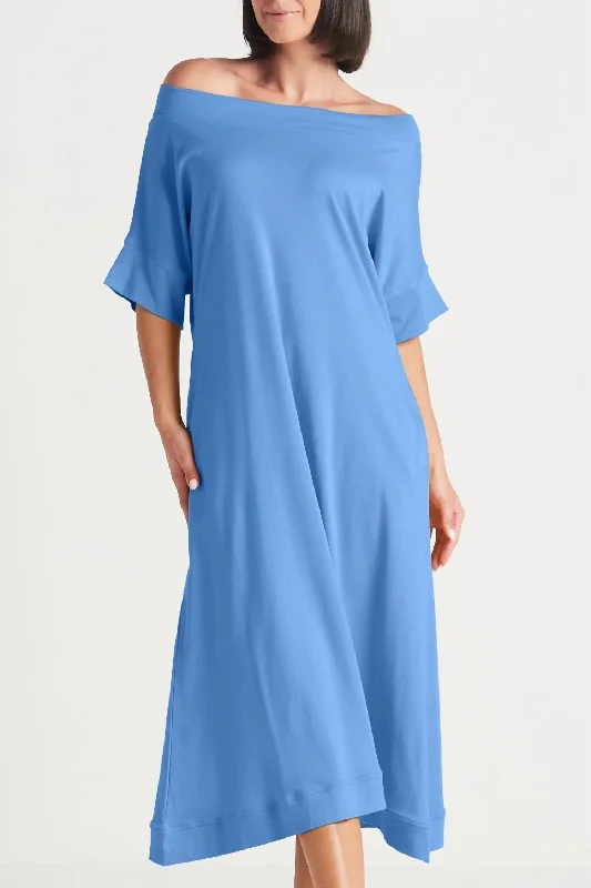 Pima Cotton Tokyo Dress In Cornflower