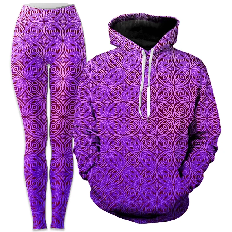 Psy Mosik Magenta Hoodie and Leggings Combo