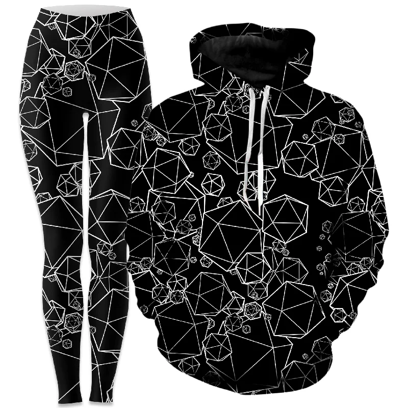 Icosahedron Madness Black Hoodie and Leggings Combo