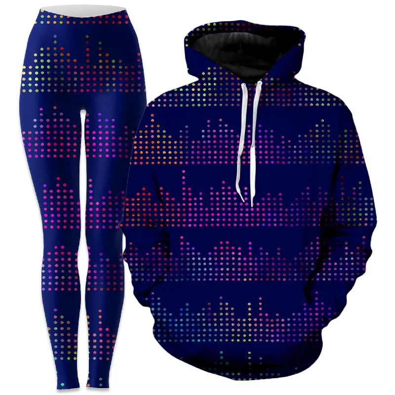 Techno Equalizer Bars Hoodie and Leggings Combo