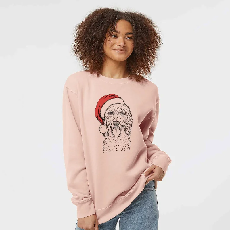 Santa Pavlov the Goldendoodle - Unisex Pigment Dyed Crew Sweatshirt