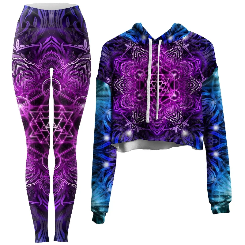 Merkabah Tundra Crop Hoodie and Leggings Combo