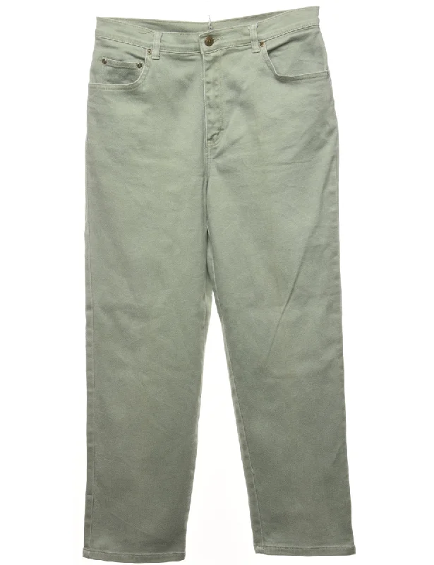 High Waist Tapered Light Green Jeans - W31 L28