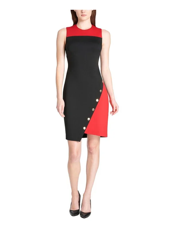 Womens Embellished Colorblock Cocktail and Party Dress