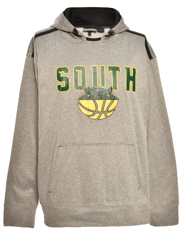 South Grey Printed Hoodie - L