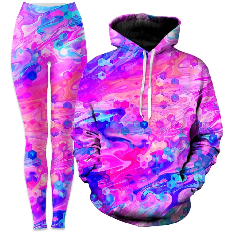 Cotton Candy Wash Hoodie and Leggings Combo