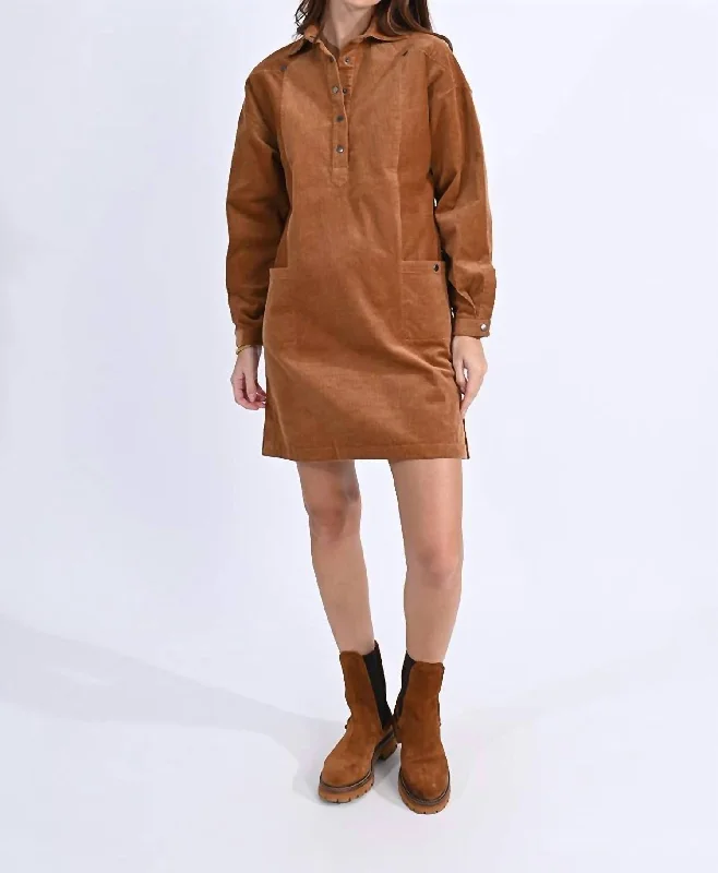 Sipping Cider Dress In Camel