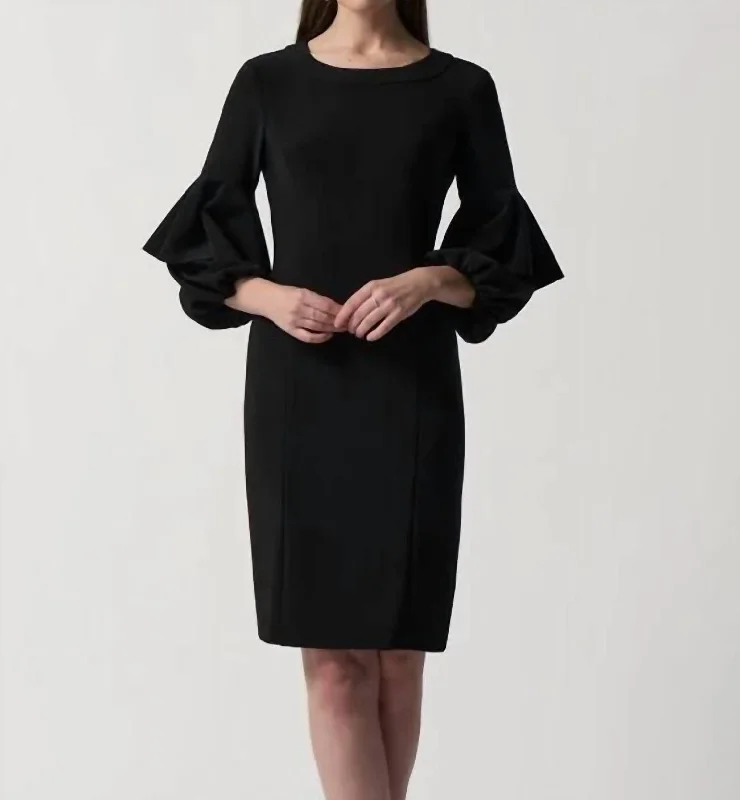 Statement Sleeve Dress In Black