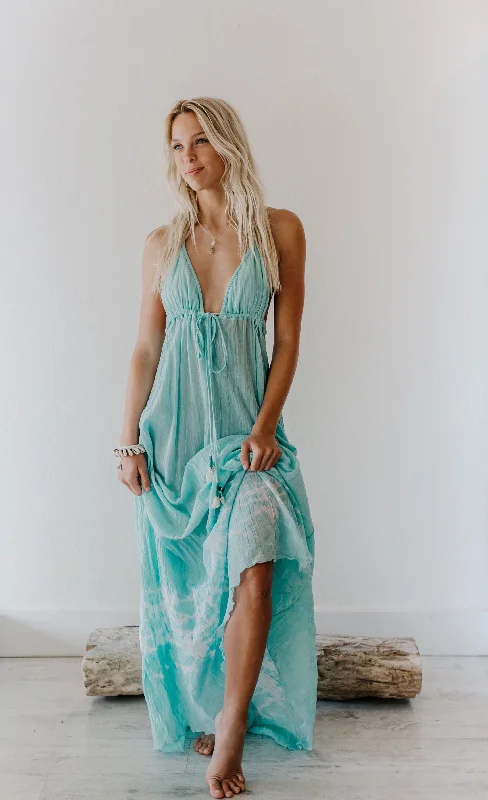 Zahara Light Teal Maxi Dress