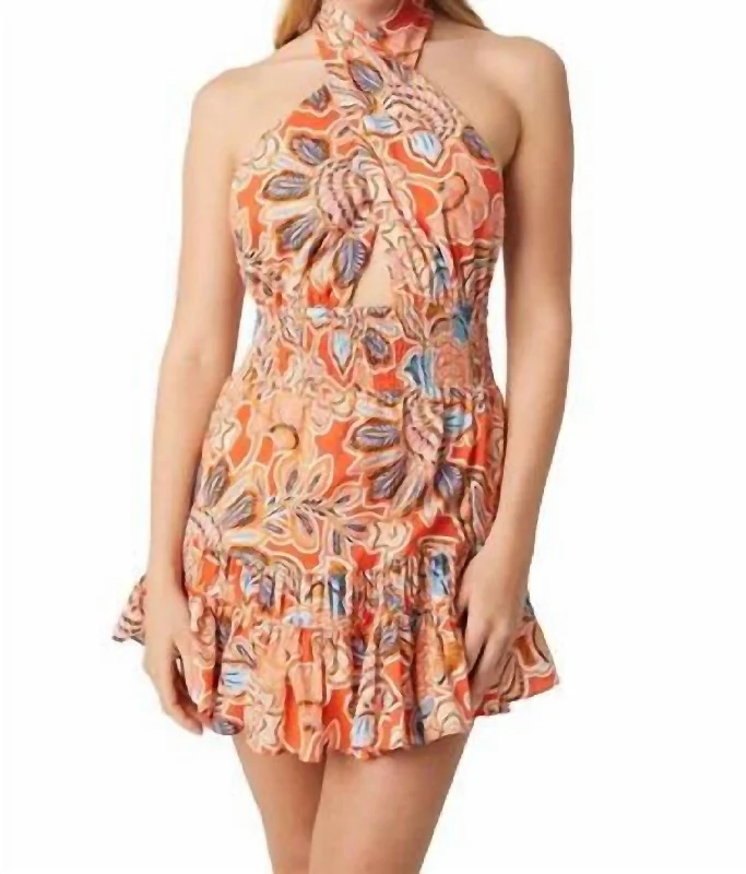 Tula Dress In Tangerine Flora