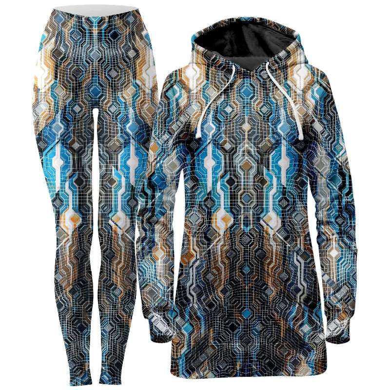 Fractional Data Hoodie Dress and Leggings Combo