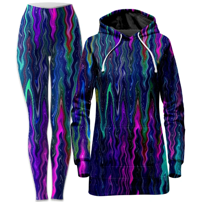 Cosmic Vibrations Hoodie Dress and Leggings Combo