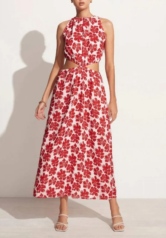 Trapani Midi Dress In La Presa Floral Print