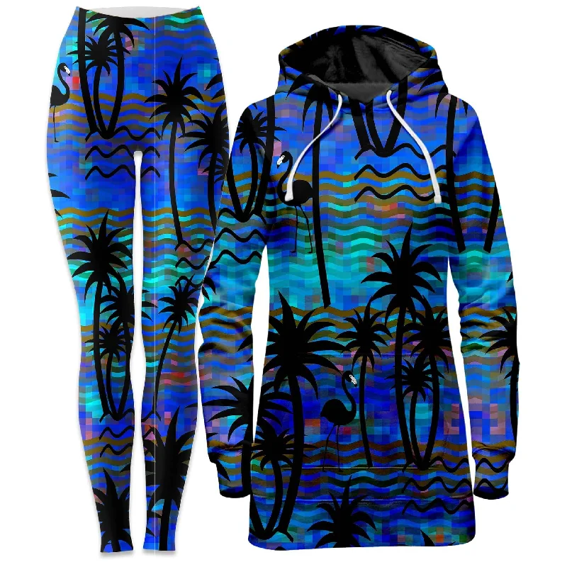 Tropical Dreams Hoodie Dress and Leggings Combo